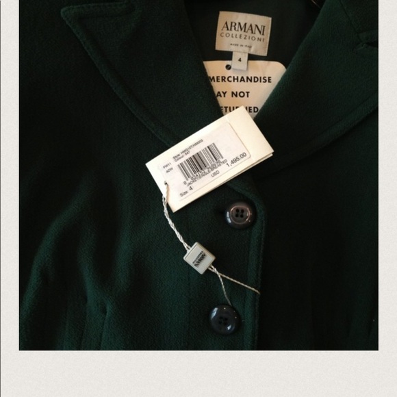 Armani Collezioni Clover Green Single Breasted Jacket.  Size 4 NWT - Picture 4 of 8